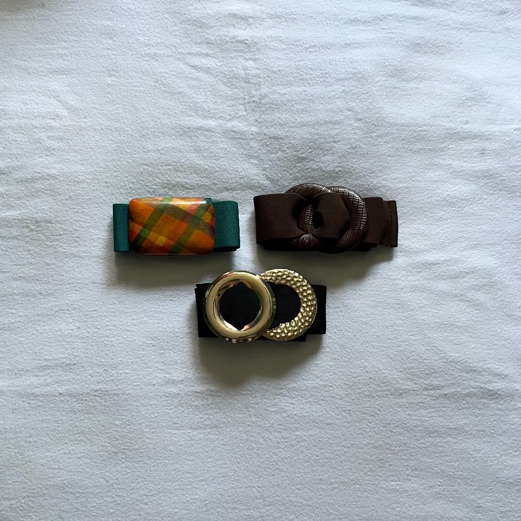 3 Elastic Stretchy Belts WDecorative Buckles